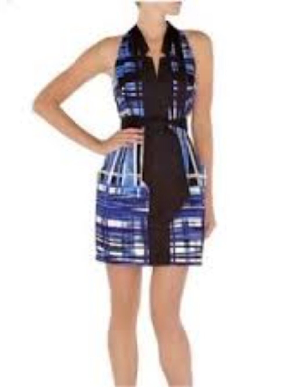 Karen Millen Geometric Print Halter Dress